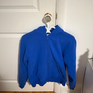 Aritzia Sweatfleece Perfect Fit Zip Up In Jazz Blue